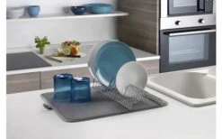 Metaltex Dry-Tex 2-in-1 Abtropfgestell Mit Microfasermatte Silber -Campingausrüstung 497453 3367490