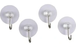 Wenko Static-Loc Nickelhaken Wandhaken Edelstahl Optik 4er Set -Campingausrüstung 515927 3539176 1