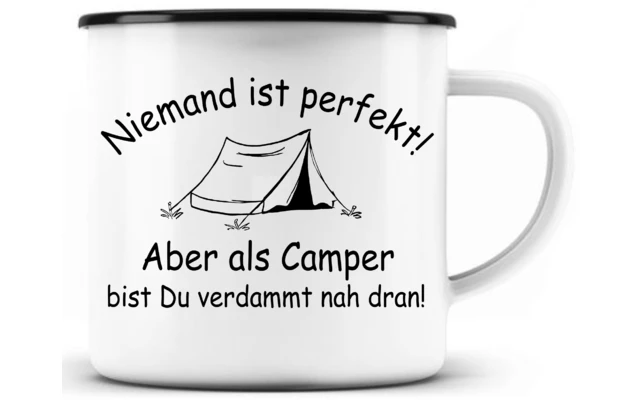 Just Camper Emaille Tasse Niemand ist Perfekt Just Camper Emaille Tasse Niemand Ist Perfekt -Campingausrüstung 648249 4533060
