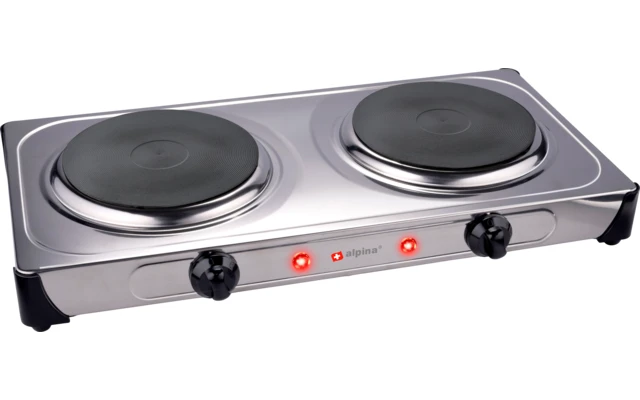Alpina Elektrokochplatte mit 2 Brenner 230 V silber/schwarz Alpina Elektrokochplatte Mit 2 Brenner 230 V Silber/schwarz -Campingausrüstung 684468 4853912