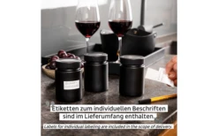 Silwy® Feinkost-Magnetgläser ALL BLACK (192 Ml) 3er-Set Inkl. Metallleiste -Campingausrüstung 693332 4711811
