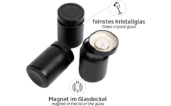 Silwy® Feinkost-Magnetgläser ALL BLACK (192 Ml) 3er-Set Inkl. Metallleiste -Campingausrüstung 707267 4793201