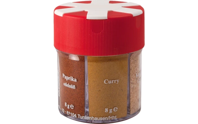 BasicNature Gewürzstreuer 6 in 1 mit Salz / Pfeffer weiß / Pfeffer schwarz / Paprika / Curry / Knoblauch Basic Nature BasicNature Gewürzstreuer 6 In 1 Mit Salz / Pfeffer Weiß / Pfeffer Schwarz / Paprika / Curry / Knoblauch -Campingausrüstung 717872 4881122