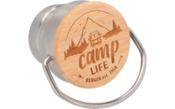 Camplife Edelstahlflasche Mit Bambusdeckel 350 Ml -Campingausrüstung 823796 5322374